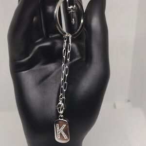 Elegant Silver Keychain with Stylish ‘K’ Pendant – Perfect Gift
